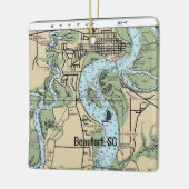 Beaufort South Carolina Chart Keramisch Ornament (Links)