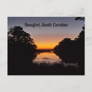 Beaufort South Carolina Marsh zonsondergang boven  Briefkaart