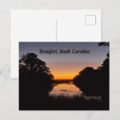 Beaufort South Carolina Marsh zonsondergang boven  Briefkaart (Voorkant / Achterkant)