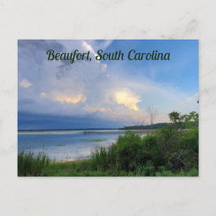 Beaufort South Carolina onweer boven water Briefkaart