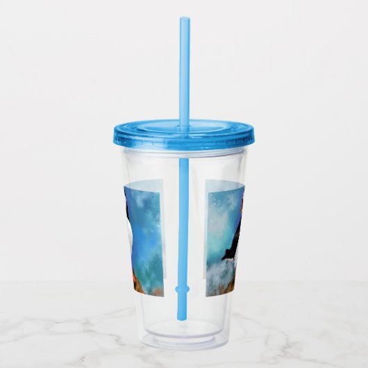 Beauful Acryltumbler Atlantic Puffin Bird Acryl Drinkbeker (Rechts)