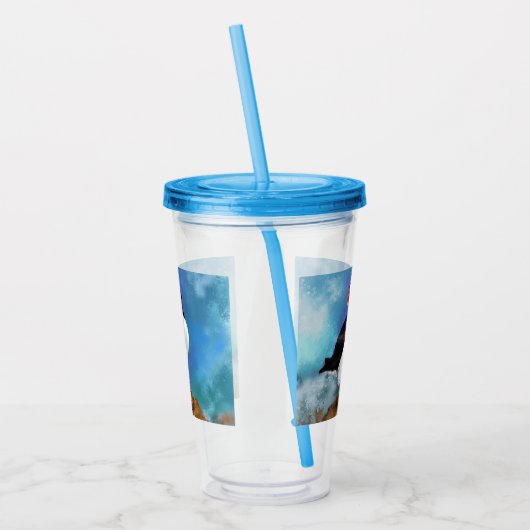 Beauful Acryltumbler Atlantic Puffin Bird Acryl Drinkbeker (Links)