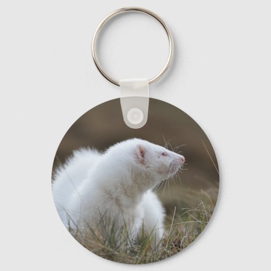 Beauful Albino Ferret Sleutelhanger (Voorkant)