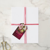 Beauful Amaryllis en Ornament Prettige feestdagen Cadeaulabel (Met Touw)