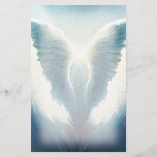 Beauful Angel Wings Monogram Stationery Briefpapier (Achterkant)
