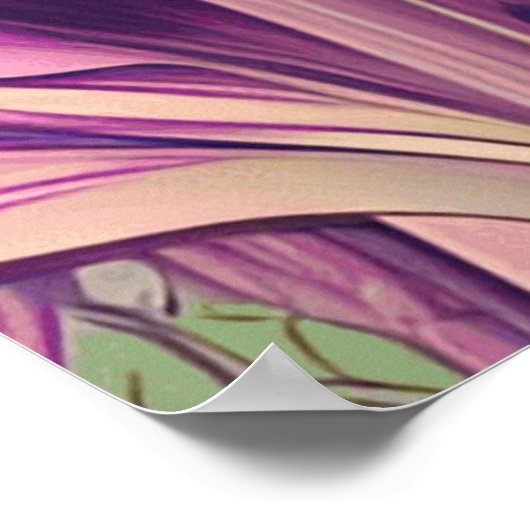 Beauful Art Nieuw-blauw paars Poster (Hoek)