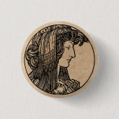 Beauful Art Nouveau-Button Ronde Button 3,2 Cm (Voorkant)