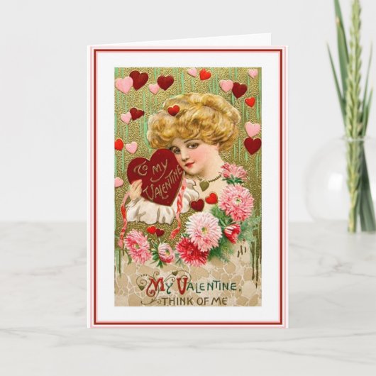 Beauful Art Nouveau-Valentijn Feestdagen Kaart (Voorkant)