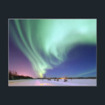 Beauful Aurora Borealis Alaska Winter Briefkaart<br><div class="desc">Een mooi lichtend show van Aurora Borealis in Alaska op een koude winteravond.</div>