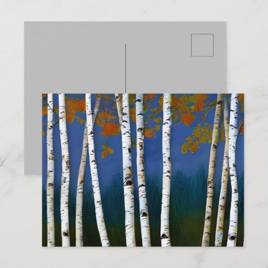 Beauful Autumn Birch Briefkaart (Voorkant / Achterkant)