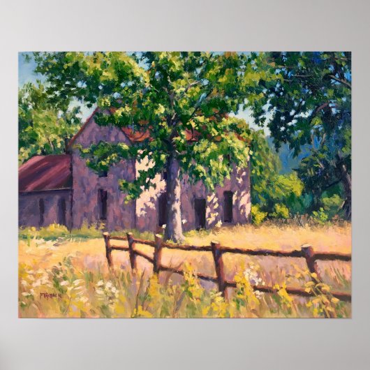 Beauful Autumn Boerderij House Scene in Illinois Poster (Voorkant)