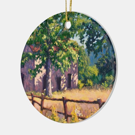 Beauful Autumn Boerderij House Scene Keramisch Ornament (Links)