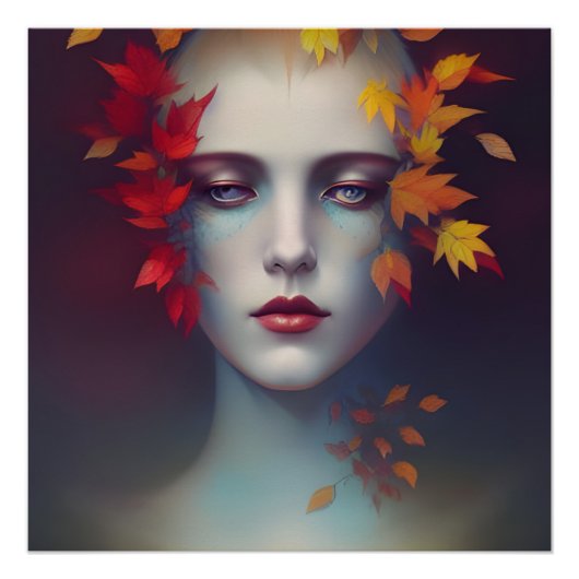 Beauful Autumn Goddess Glossy Poster (Voorkant)