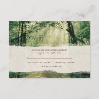 Beauful Autumn Trees Wedding Invitation rsvp Kaartje