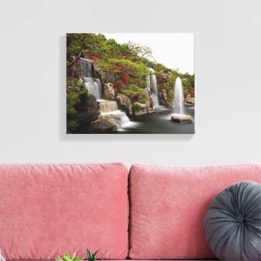 Beauful Azalea Waterfall Flower Garden Canvas Afdruk (Insitu (Woonkamer))