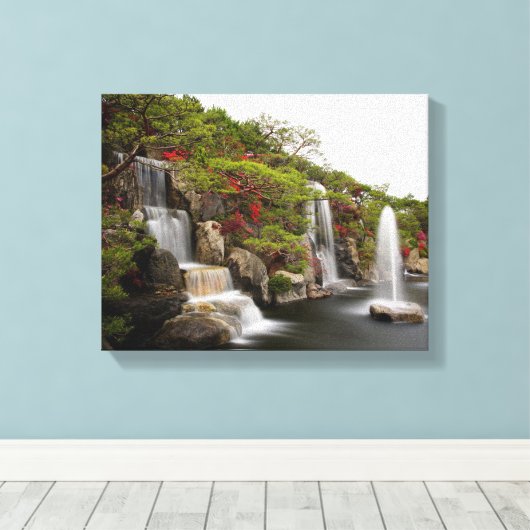 Beauful Azalea Waterfall Flower Garden Canvas Afdruk (Insitu (Houten vloer))