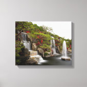 Beauful Azalea Waterfall Flower Garden Canvas Afdruk (Voorkant)