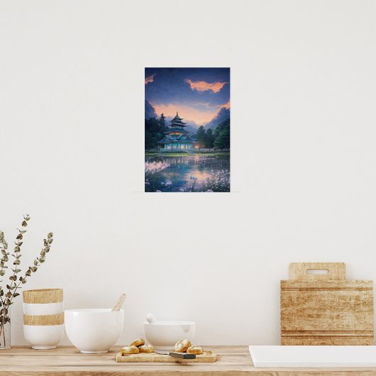 Beauful Azure Temple Poster (Keuken)