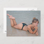 Beauful Babe Bikini Ocean Beach Briefkaart (Voorkant / Achterkant)
