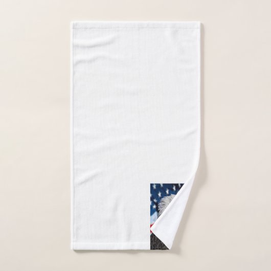 Beauful Bald Eagle head and a American flag 1 Bad Handdoek (Handdoek)