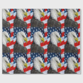 Beauful Bald Eagle head and a American flag 1 Cadeaupapier (Vlak)