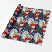 Beauful Bald Eagle head and a American flag 1 Cadeaupapier (Uitgerold)