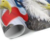 Beauful Bald Eagle head and a American flag 1 Cadeaupapier (Rol Hoek)