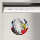 Beauful Bald Eagle head and a American flag 1 Magneet (Insitu (Vaatwasser))