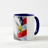 Beauful Bald Eagle head and a American flag 1 Mok (Voorkant rechts)