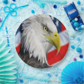 Beauful Bald Eagle head and a American flag 1 Papieren Bordje (Feest)