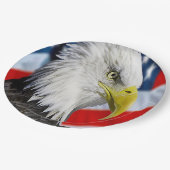 Beauful Bald Eagle head and a American flag 1 Papieren Bordje (Gekanteld)