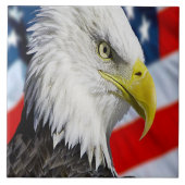 Beauful Bald Eagle head and a American flag 1 Tegeltje (Voorkant)