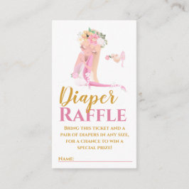 Beauful Ballerina Diaper Raffle Ticket Enclosur Informatiekaartje