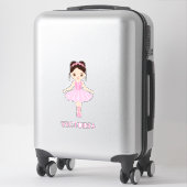 Beauful Ballerina Girl Custom-Cut Vinyl Sticker (Koffer)