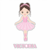 Beauful Ballerina Girl Custom-Cut Vinyl Sticker (Voorkant)
