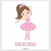 Beauful Ballerina Girl Custom-Cut Vinyl Sticker (Vel)