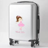 Beauful Ballerina Girl Custom-Cut Vinyl Sticker (Koffer)