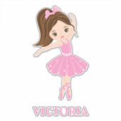 Beauful Ballerina Girl Custom-Cut Vinyl Sticker (Voorkant)