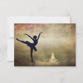 Beauful Ballerina Swan Lake Dance Vintage Bedankkaart (Achterkant)