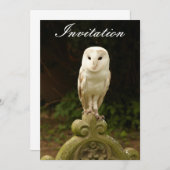 Beauful Barn Owl Invitation Kaart (Voorkant / Achterkant)