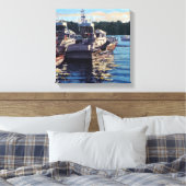 Beauful Bass Harbour Maine Vist Boat Scene Canvas Afdruk (Insitu (Slaapkamer))