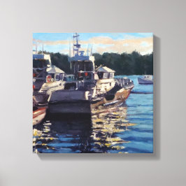 Beauful Bass Harbour Maine Vist Boat Scene Canvas Afdruk