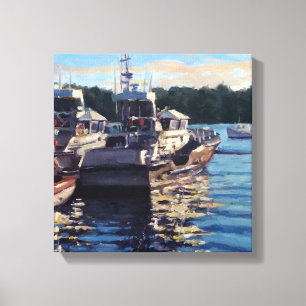 Beauful Bass Harbour Maine Vist Boat Scene Canvas Afdruk