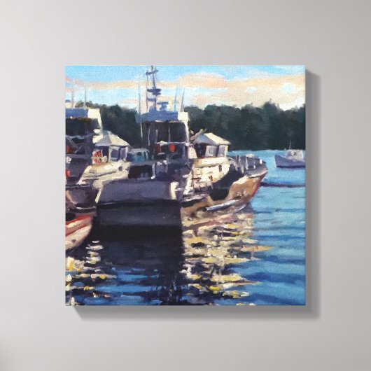 Beauful Bass Harbour Maine Vist Boat Scene Canvas Afdruk (Voorkant)