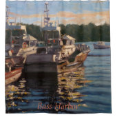 Beauful Bass Harbour Maine Vist Boat Scene Douchegordijn (Voorkant)