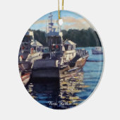 Beauful Bass Harbour Maine Vist Boat Scene Keramisch Ornament (Links)