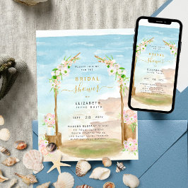 Beauful Beach Coastal Bridal Shower-uitnodiging Kaart