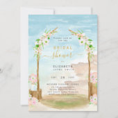 Beauful Beach Coastal Bridal Shower-uitnodiging Kaart (Voorkant)