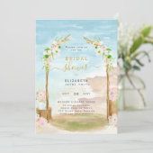 Beauful Beach Coastal Bridal Shower-uitnodiging Kaart (Staand voorkant)