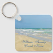 Beauful Beach House Custom Name Kustfoto Sleutelhanger (Voorkant)
